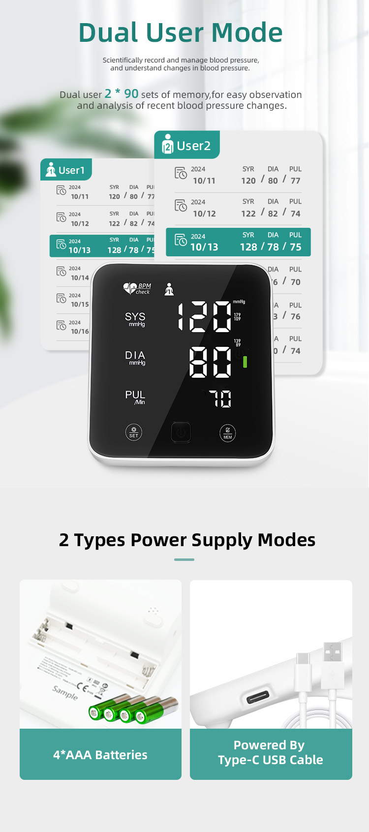 Digital Full Led screen Blood Pressure Monitors AES-U231