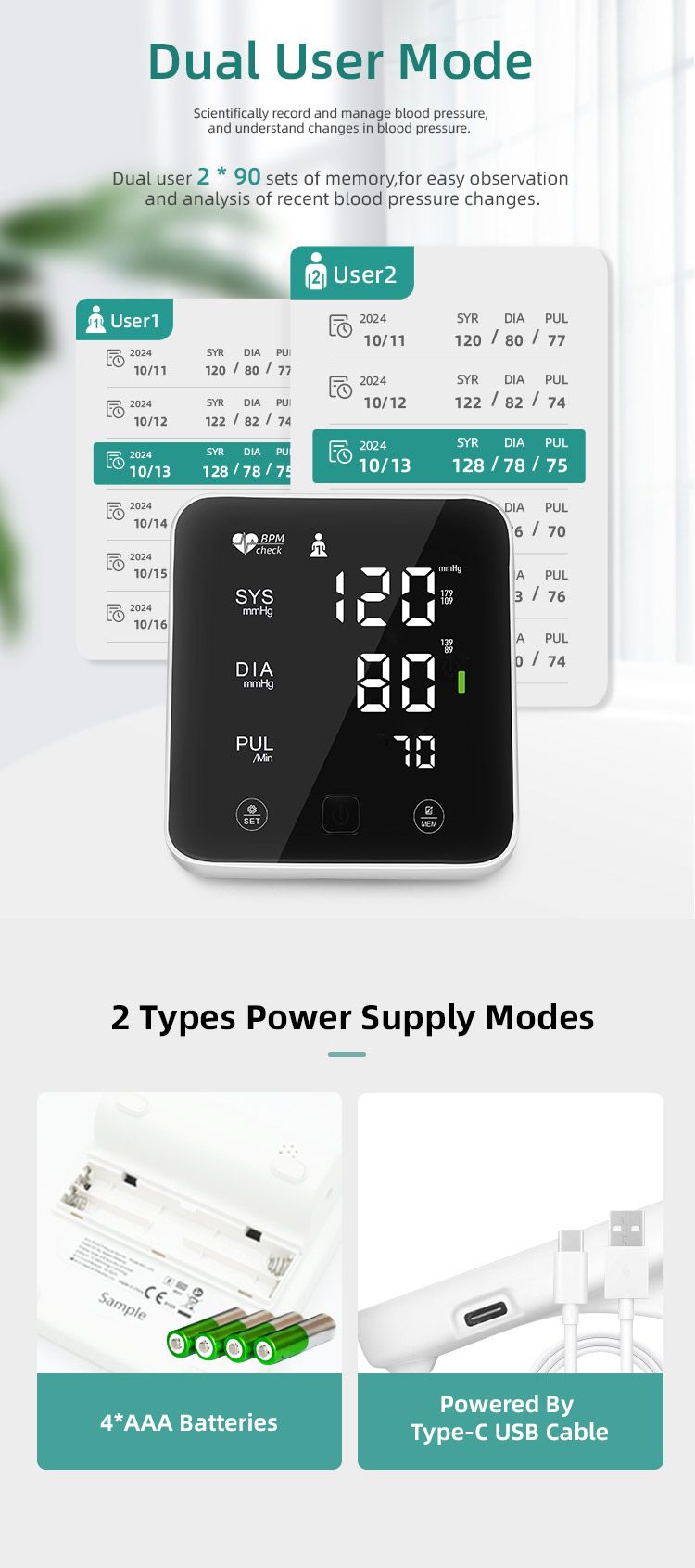 Digital Full Led screen Blood Pressure Monitors AES-U231